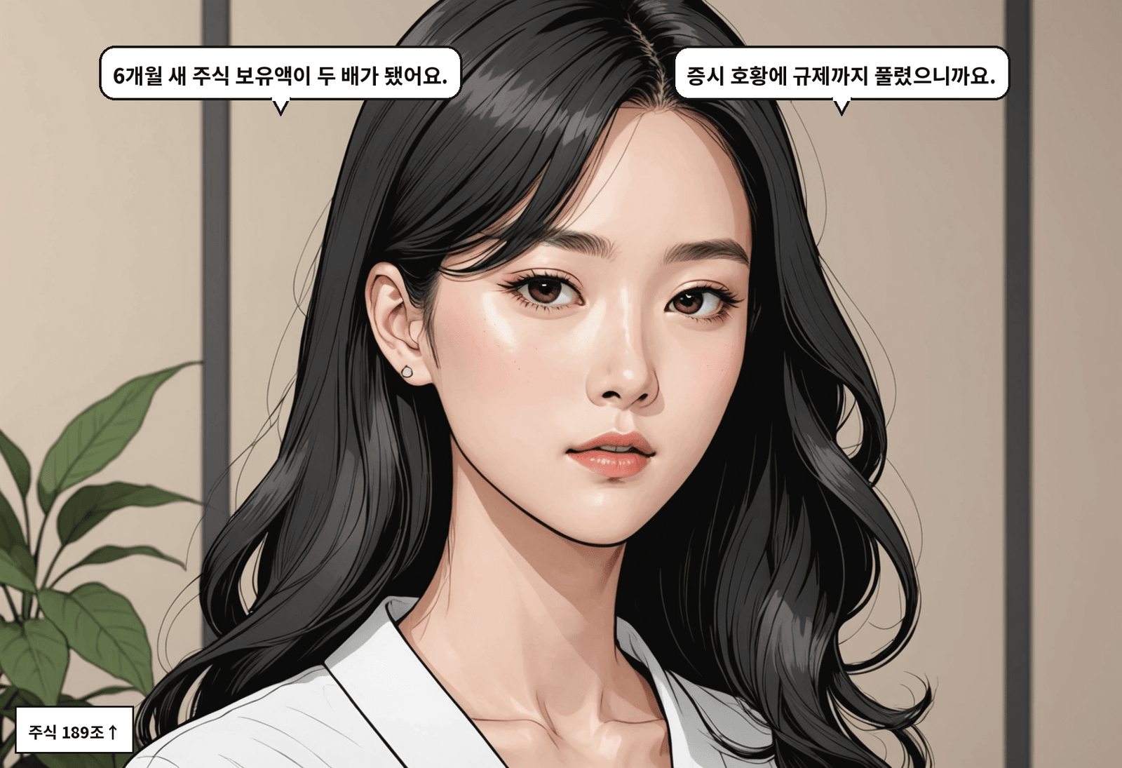 A: 6개월 새 주식 보유액이 두 배가 됐어요. B: 증시 호황에 규제까지 풀렸으니까요.