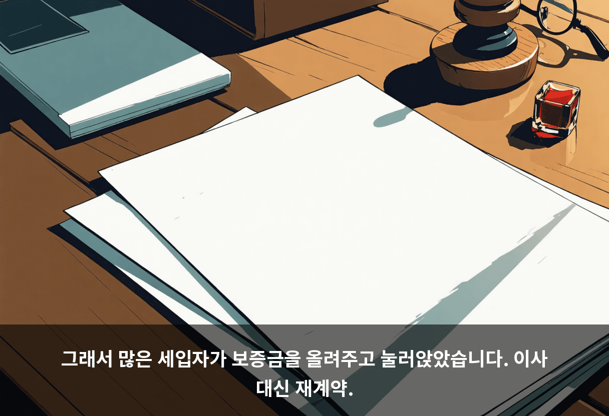 그래서 많은 세입자가 보증금을 올려주고 눌러앉았습니다. 이사 대신 재계약.