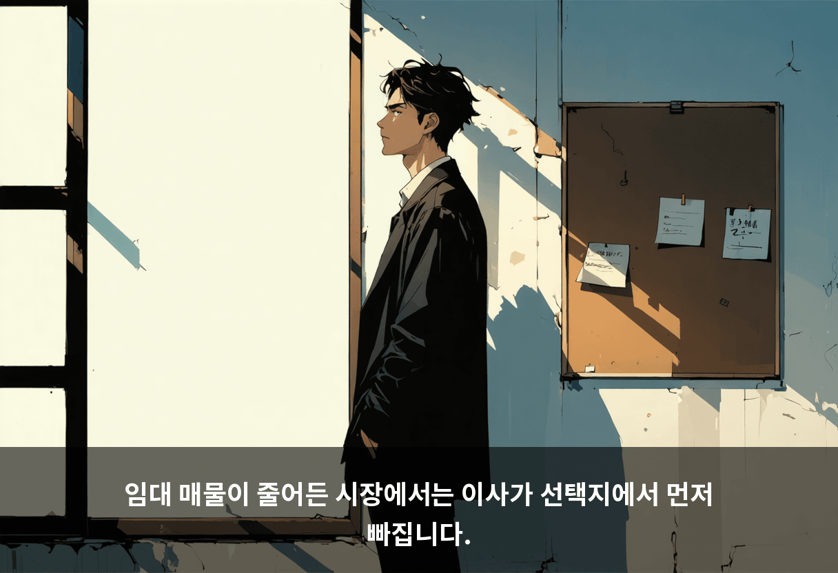 임대 매물이 줄어든 시장에서는 이사가 선택지에서 먼저 빠집니다.