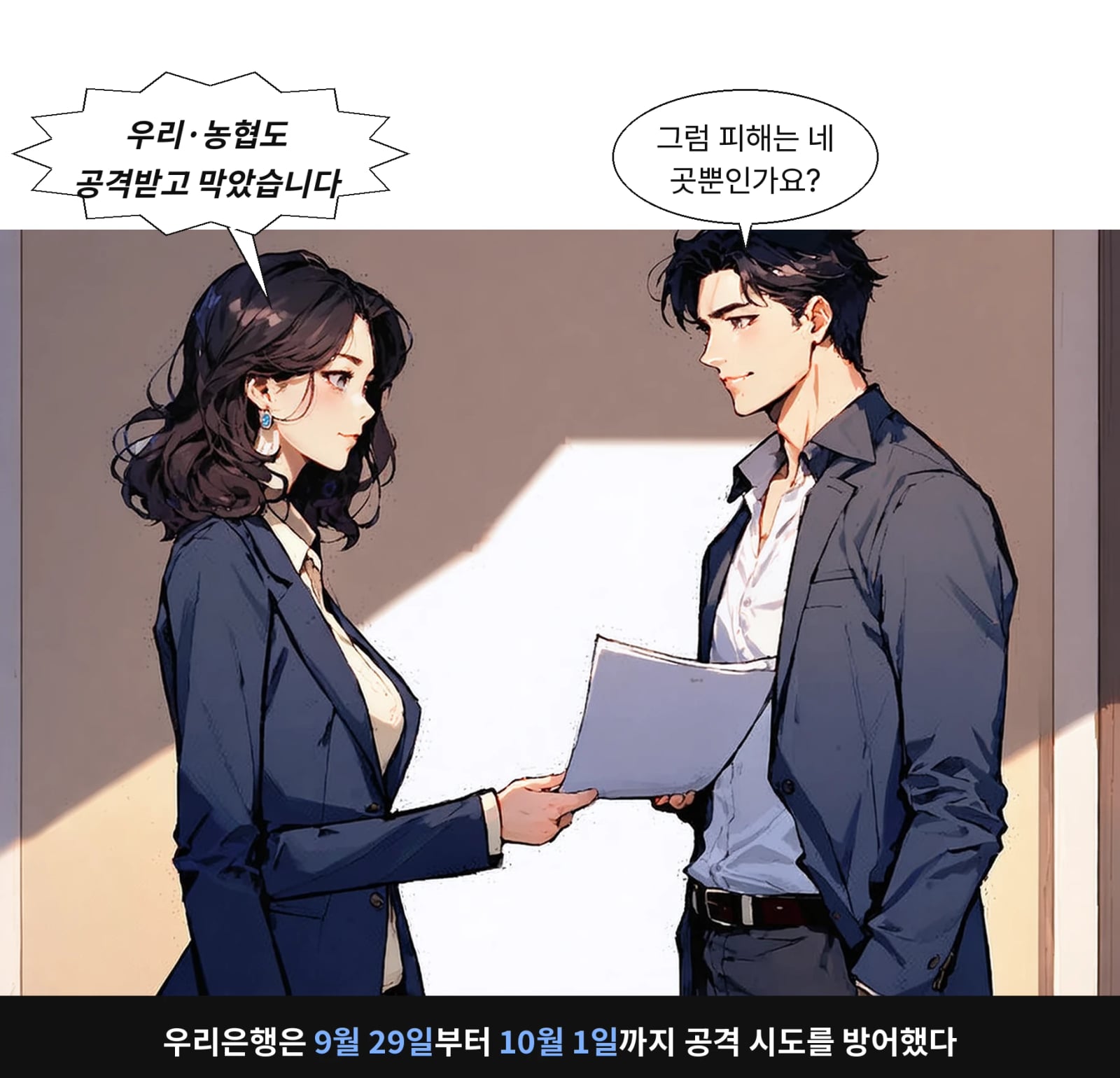 우리은행은 9월 29일부터 10월 1일까지 공격 시도를 방어했다