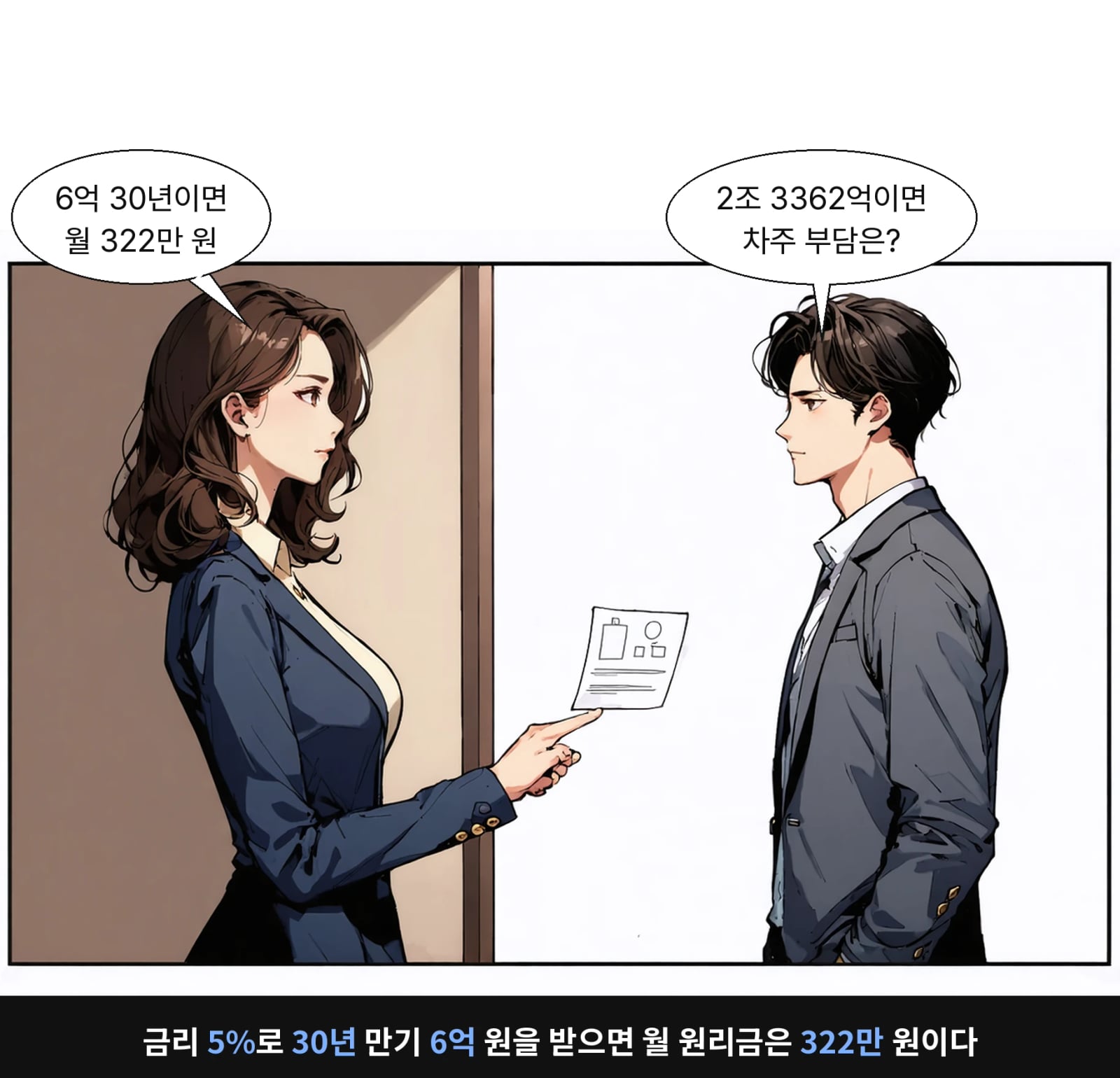 금리 5%로 30년 만기 6억 원을 받으면 월 원리금은 322만 원이다