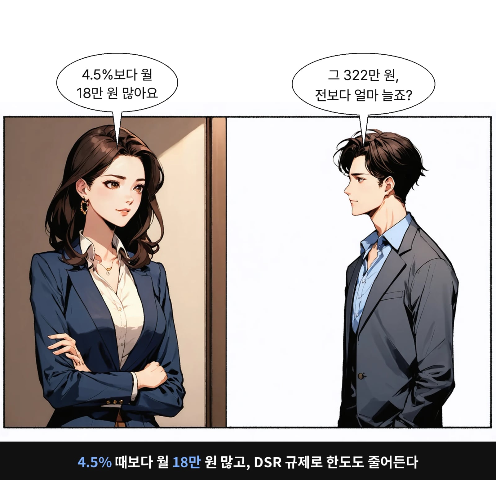 4.5% 때보다 월 18만 원 많고, DSR 규제로 한도도 줄어든다