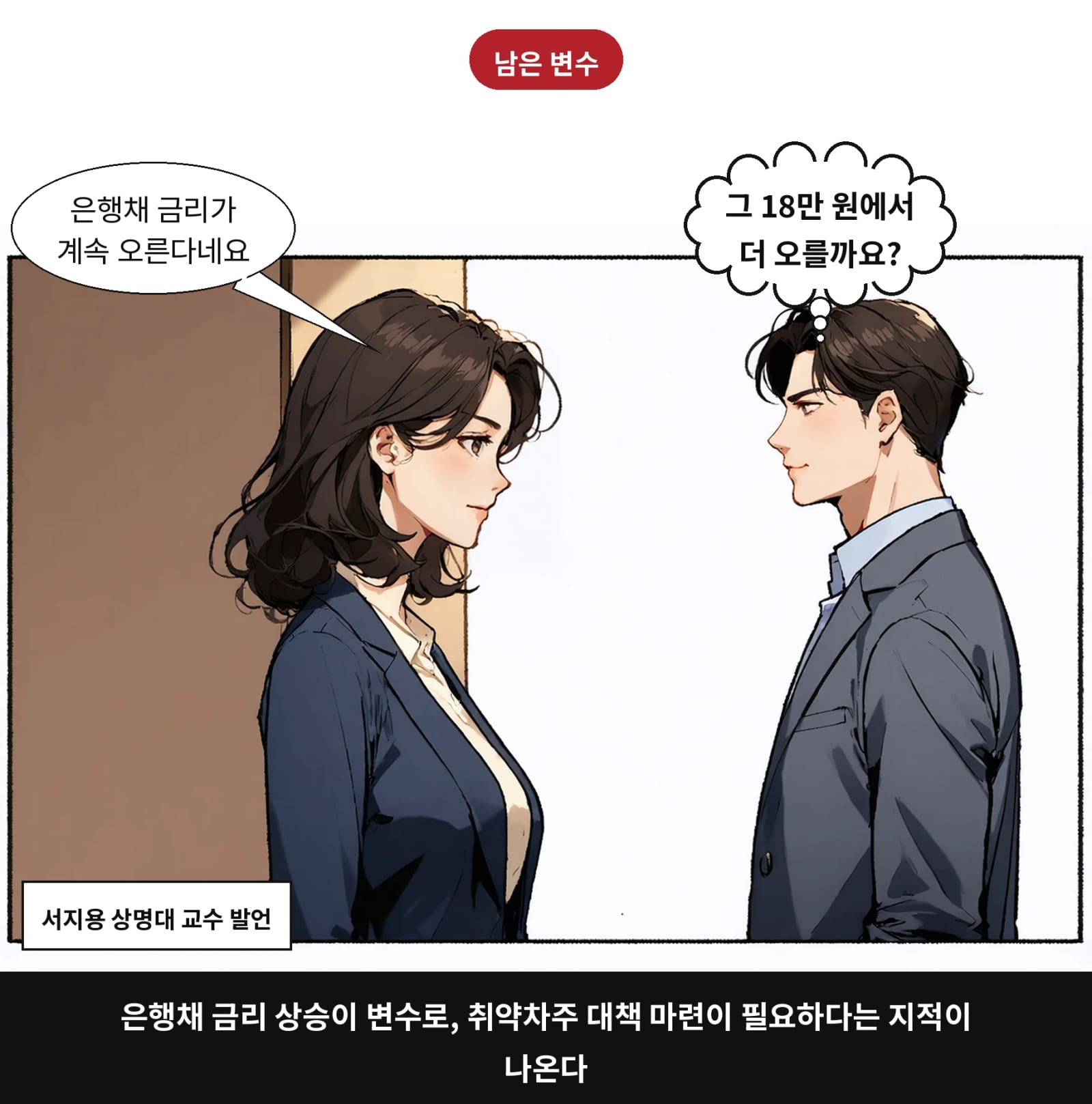 은행채 금리 상승이 변수로, 취약차주 대책 마련이 필요하다는 지적이 나온다