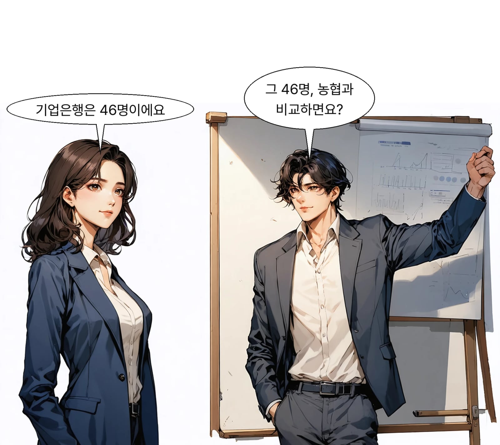 기업은행은 46명, 외주 포함 72.5명으로 농협 118명의 60% 수준이다