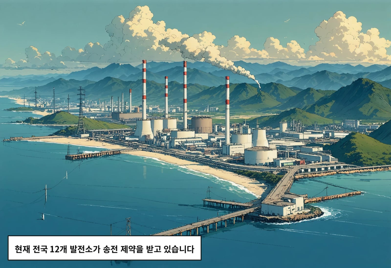 현재 전국 12개 발전소가 송전 제약을 받고 있습니다