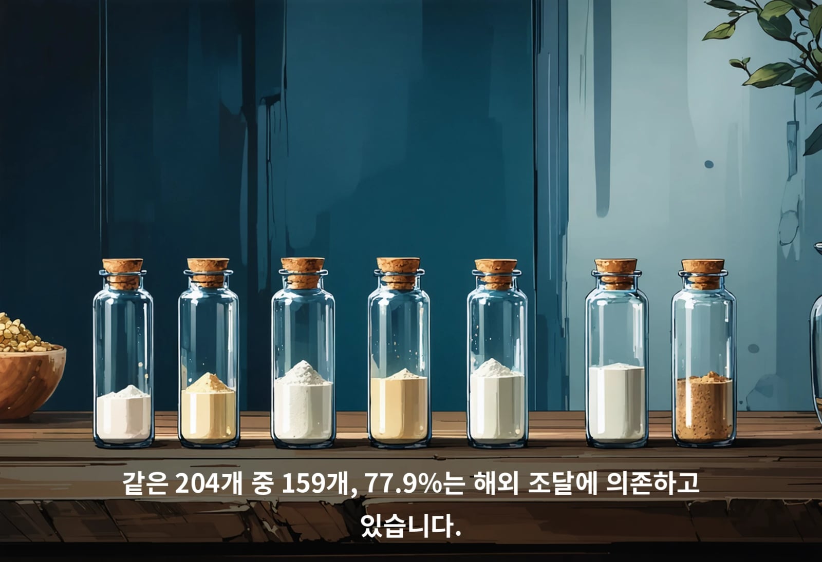 같은 204개 중 159개, 77.9%는 해외 조달에 의존하고 있습니다.