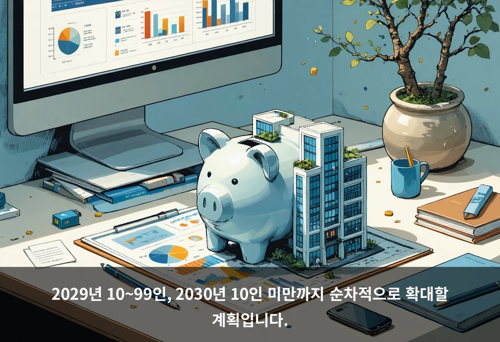 2029년 10~99인, 2030년 10인 미만까지 순차적으로 확대할 계획입니다.