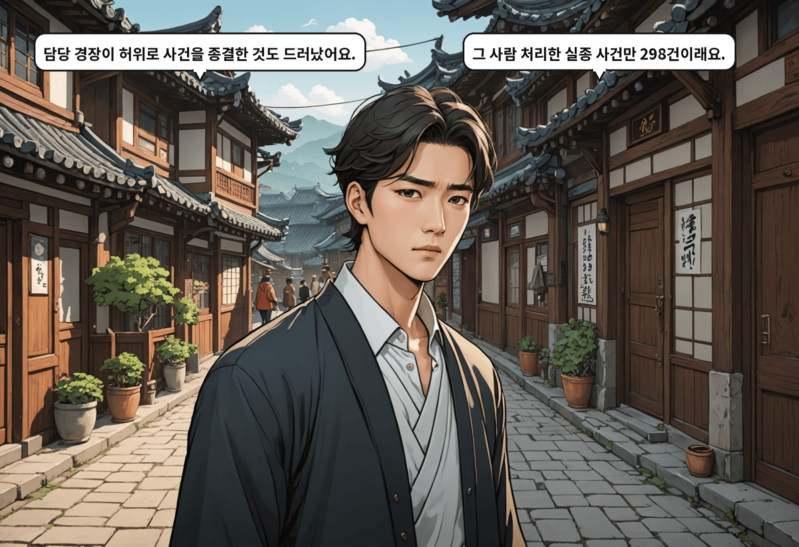 A: 담당 경장이 허위로 사건을 종결한 것도 드러났어요. B: 그 사람 처리한 실종 사건만 298건이래요.