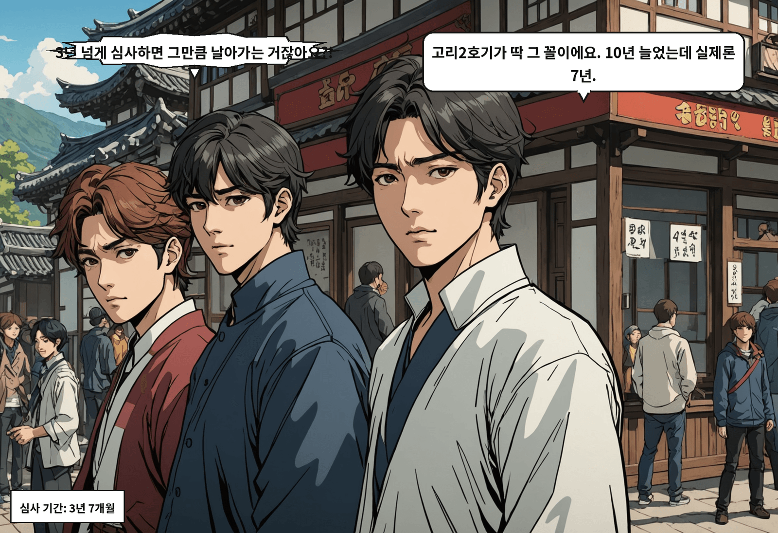 A: 3년 넘게 심사하면 그만큼 날아가는 거잖아요?! B: 고리2호기가 딱 그 꼴이에요. 10년 늘었는데 실제론 7년.