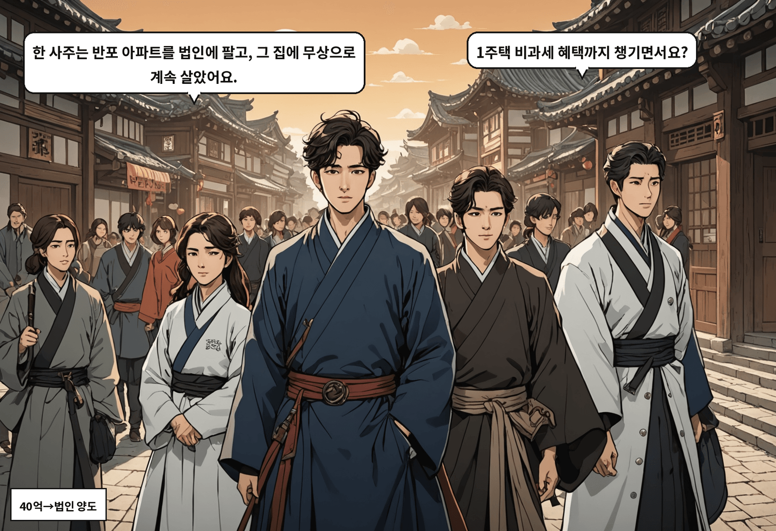 B: 한 사주는 반포 아파트를 법인에 팔고, 그 집에 무상으로 계속 살았어요. A: 1주택 비과세 혜택까지 챙기면서요?