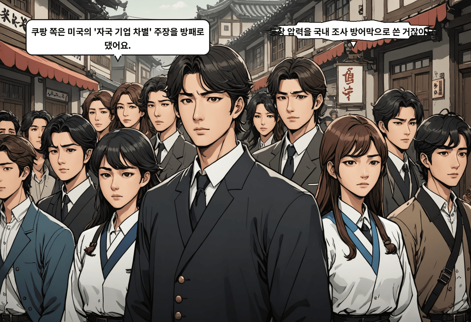 B: 쿠팡 쪽은 미국의 '자국 기업 차별' 주장을 방패로 댔어요. A: 통상 압력을 국내 조사 방어막으로 쓴 거잖아요.