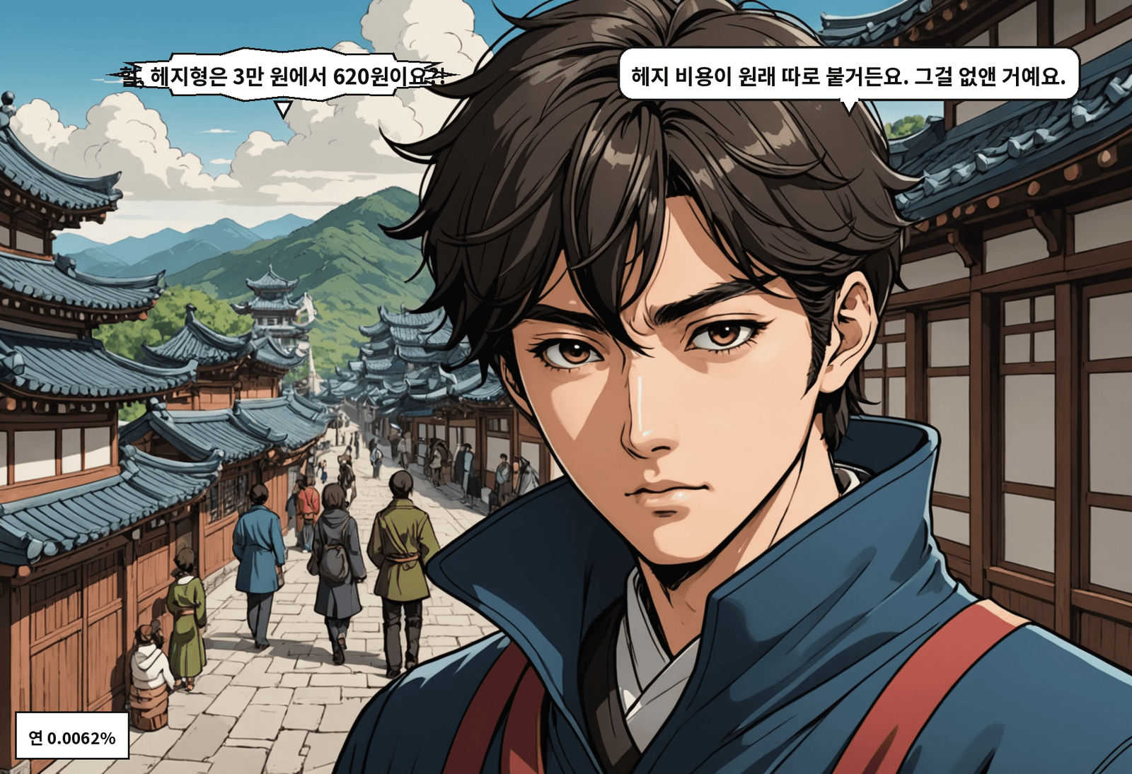 A: 헐, 헤지형은 3만 원에서 620원이요?! B: 헤지 비용이 원래 따로 붙거든요. 그걸 없앤 거예요.