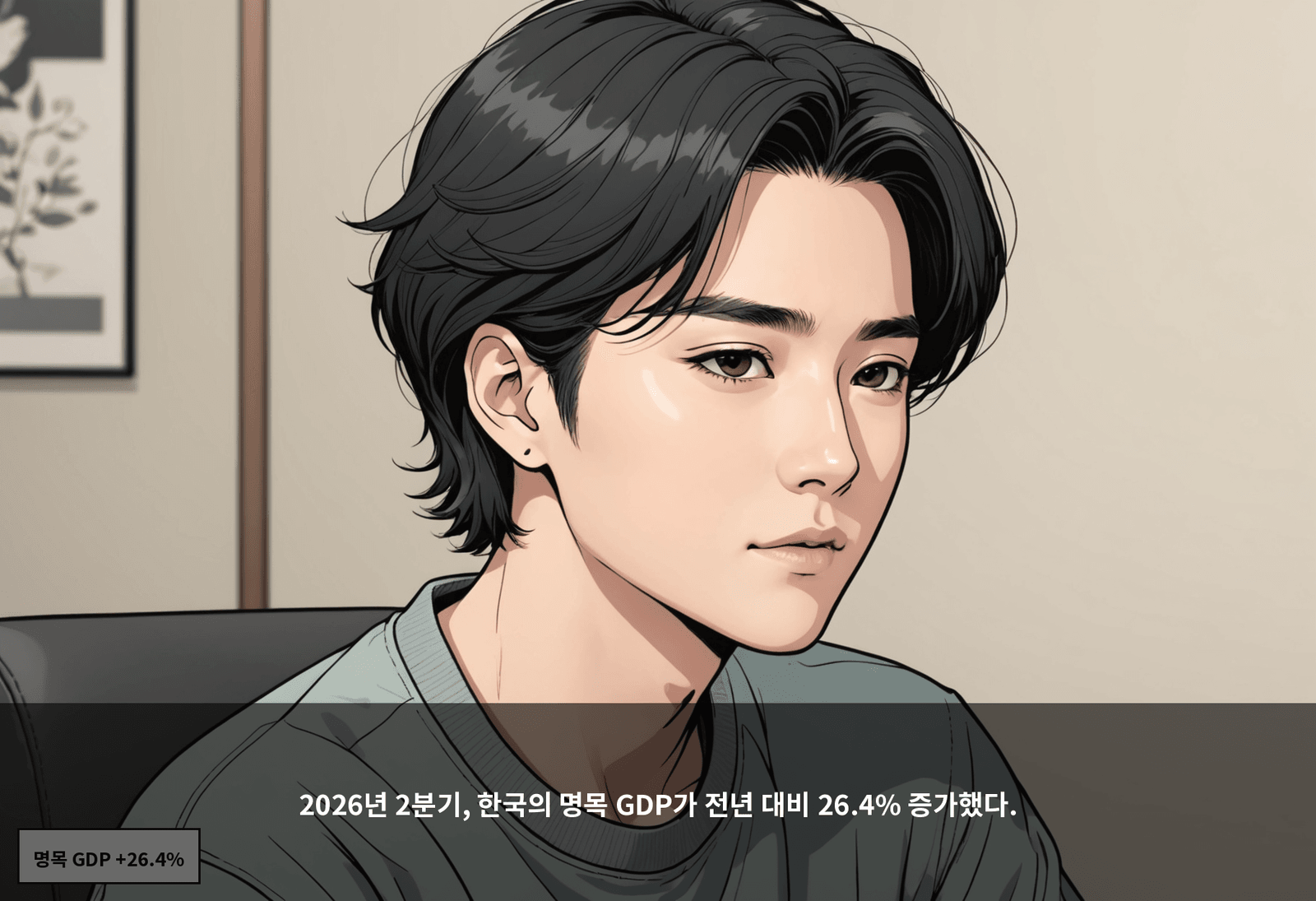 2026년 2분기, 한국의 명목 GDP가 전년 대비 26.4% 증가했다.