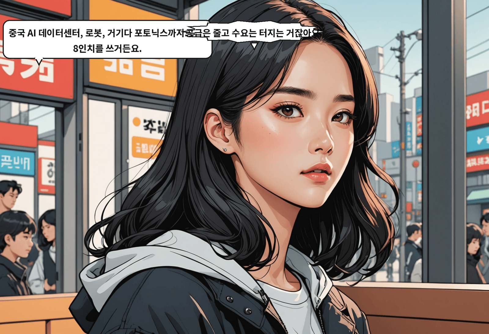 A: 중국 AI 데이터센터, 로봇, 거기다 포토닉스까지. 전부 8인치를 쓰거든요. B: 공급은 줄고 수요는 터지는 거잖아요.