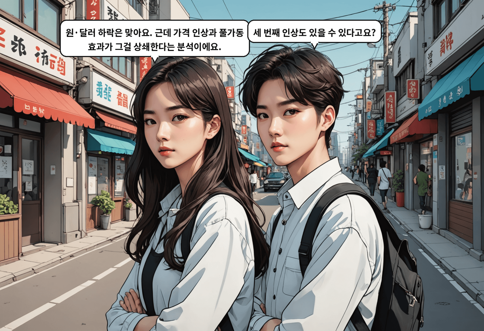 A: 원·달러 하락은 맞아요. 근데 가격 인상과 풀가동 효과가 그걸 상쇄한다는 분석이에요. B: 세 번째 인상도 있을 수 있다고요?