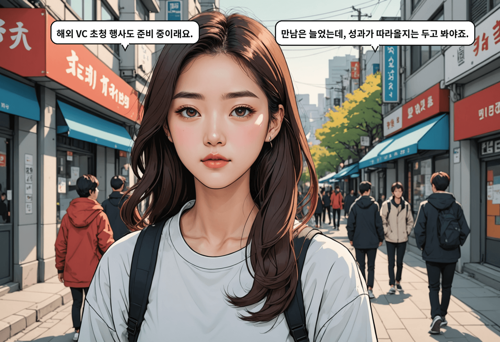 B: 해외 VC 초청 행사도 준비 중이래요. A: 만남은 늘었는데, 성과가 따라올지는 두고 봐야죠.