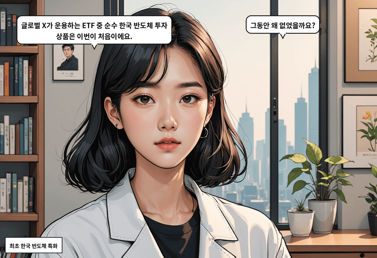 A: 글로벌 X가 운용하는 ETF 중 순수 한국 반도체 투자 상품은 이번이 처음이에요. B: 그동안 왜 없었을까요?