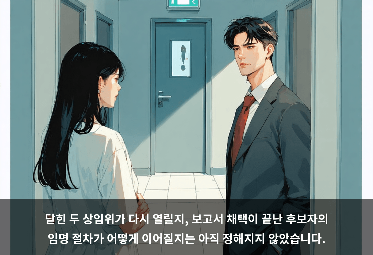 닫힌 두 상임위가 다시 열릴지, 보고서 채택이 끝난 후보자의 임명 절차가 어떻게 이어질지는 아직 정해지지 않았습니다.
