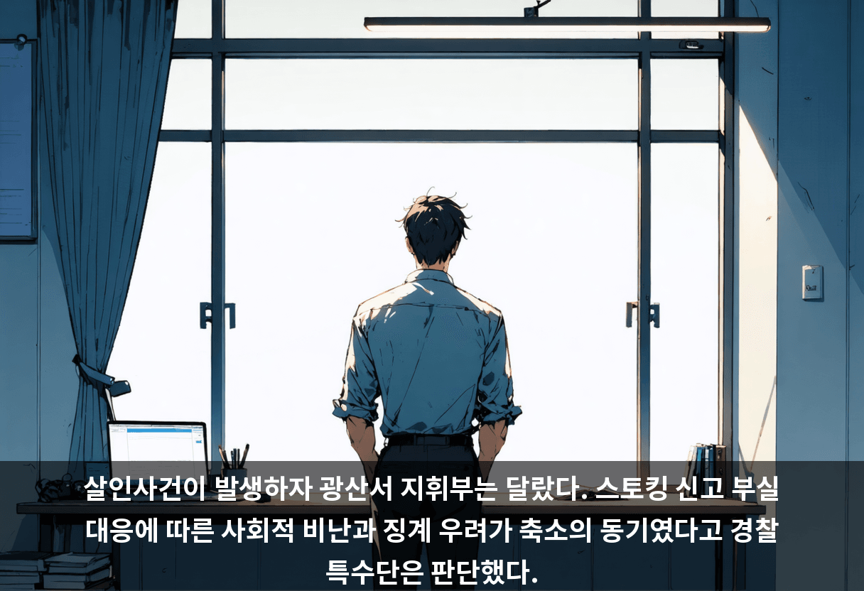 살인사건이 발생하자 광산서 지휘부는 달랐다. 스토킹 신고 부실 대응에 따른 사회적 비난과 징계 우려가 축소의 동기였다고 경찰 특수단은 판단했다.