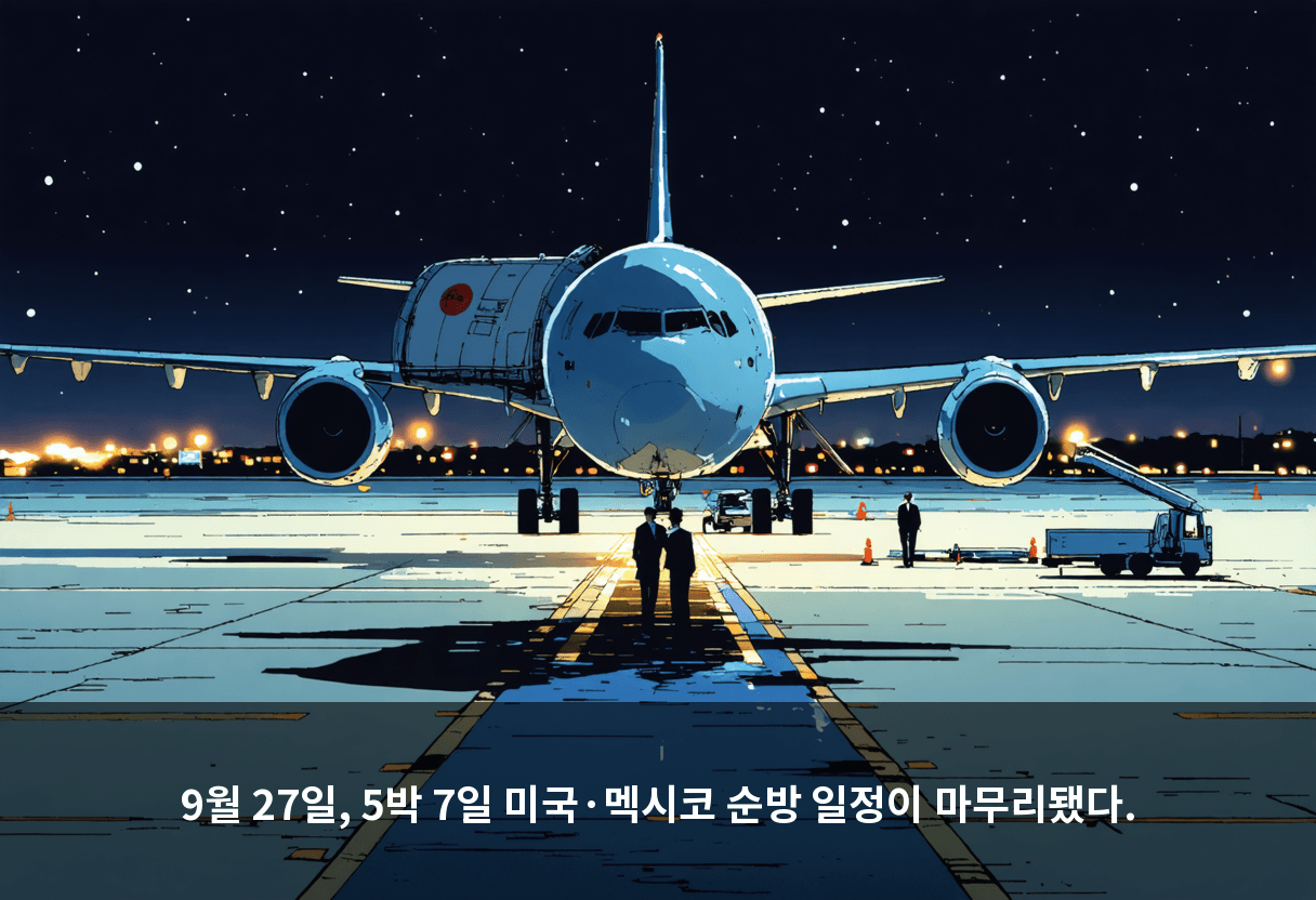9월 27일, 5박 7일 미국·멕시코 순방 일정이 마무리됐다.