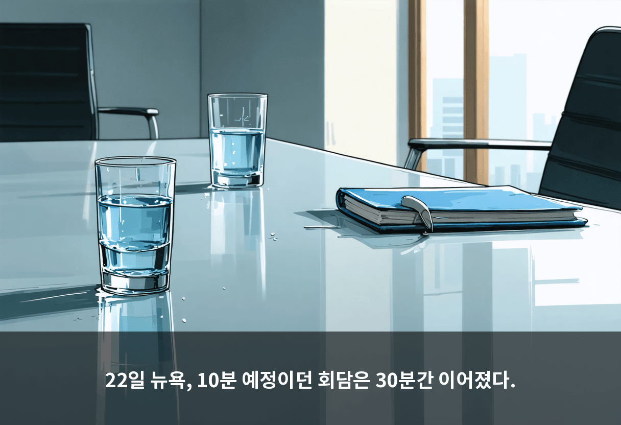 22일 뉴욕, 10분 예정이던 회담은 30분간 이어졌다.