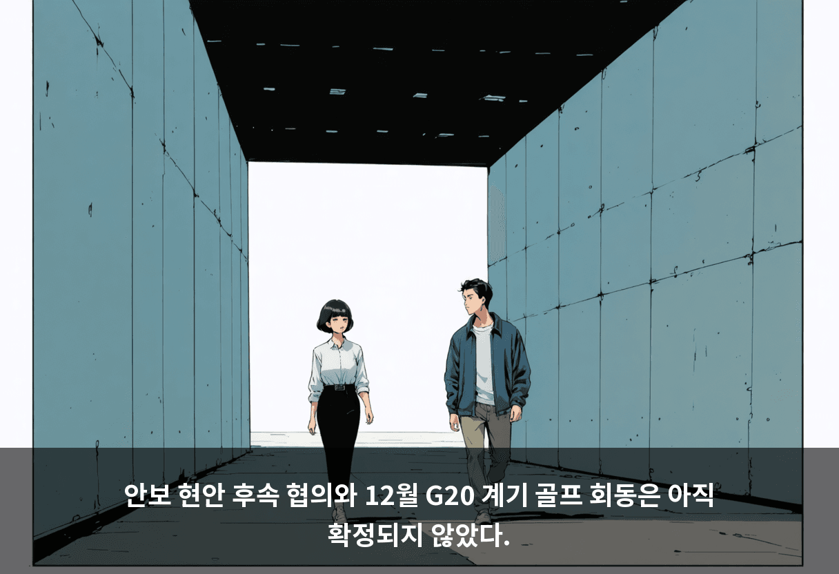 안보 현안 후속 협의와 12월 G20 계기 골프 회동은 아직 확정되지 않았다.