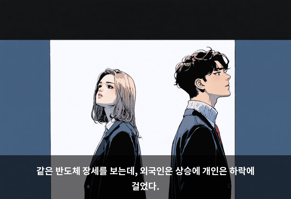 같은 반도체 장세를 보는데, 외국인은 상승에 개인은 하락에 걸었다.