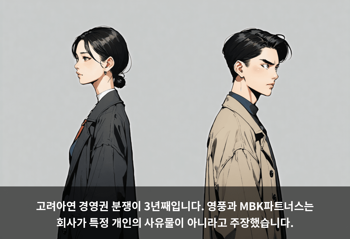 고려아연 경영권 분쟁이 3년째입니다. 영풍과 MBK파트너스는 회사가 특정 개인의 사유물이 아니라고 주장했습니다.