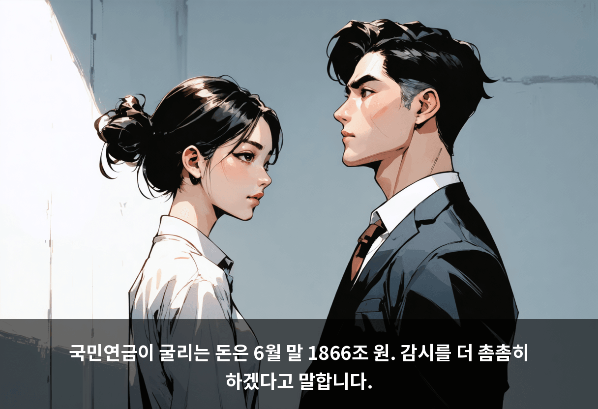국민연금이 굴리는 돈은 6월 말 1866조 원. 감시를 더 촘촘히 하겠다고 말합니다.