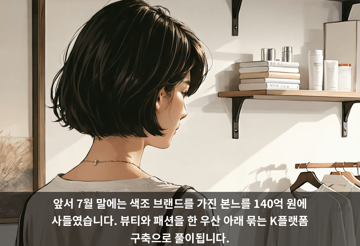 앞서 7월 말에는 색조 브랜드를 가진 본느를 140억 원에 사들였습니다. 뷰티와 패션을 한 우산 아래 묶는 K플랫폼 구축으로 풀이됩니다.