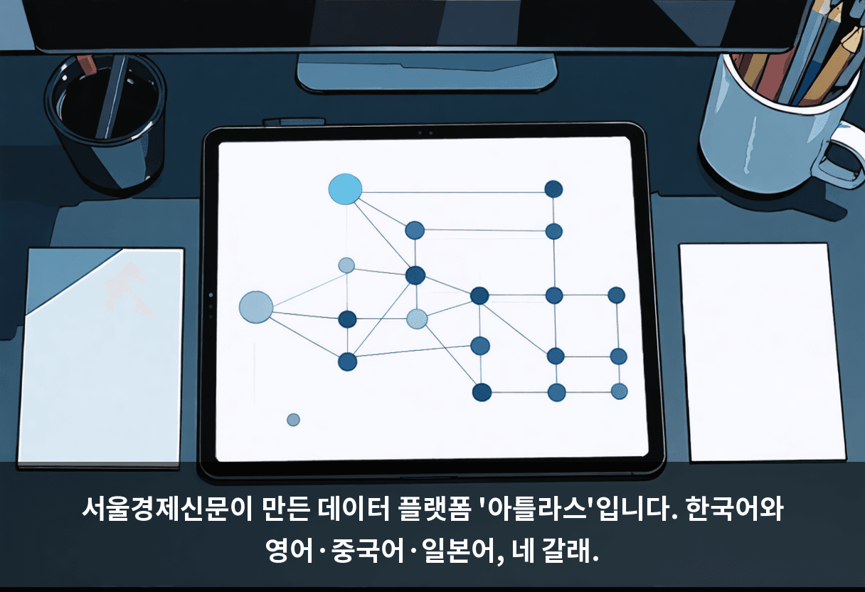 서울경제신문이 만든 데이터 플랫폼 '아틀라스'입니다. 한국어와 영어·중국어·일본어, 네 갈래.