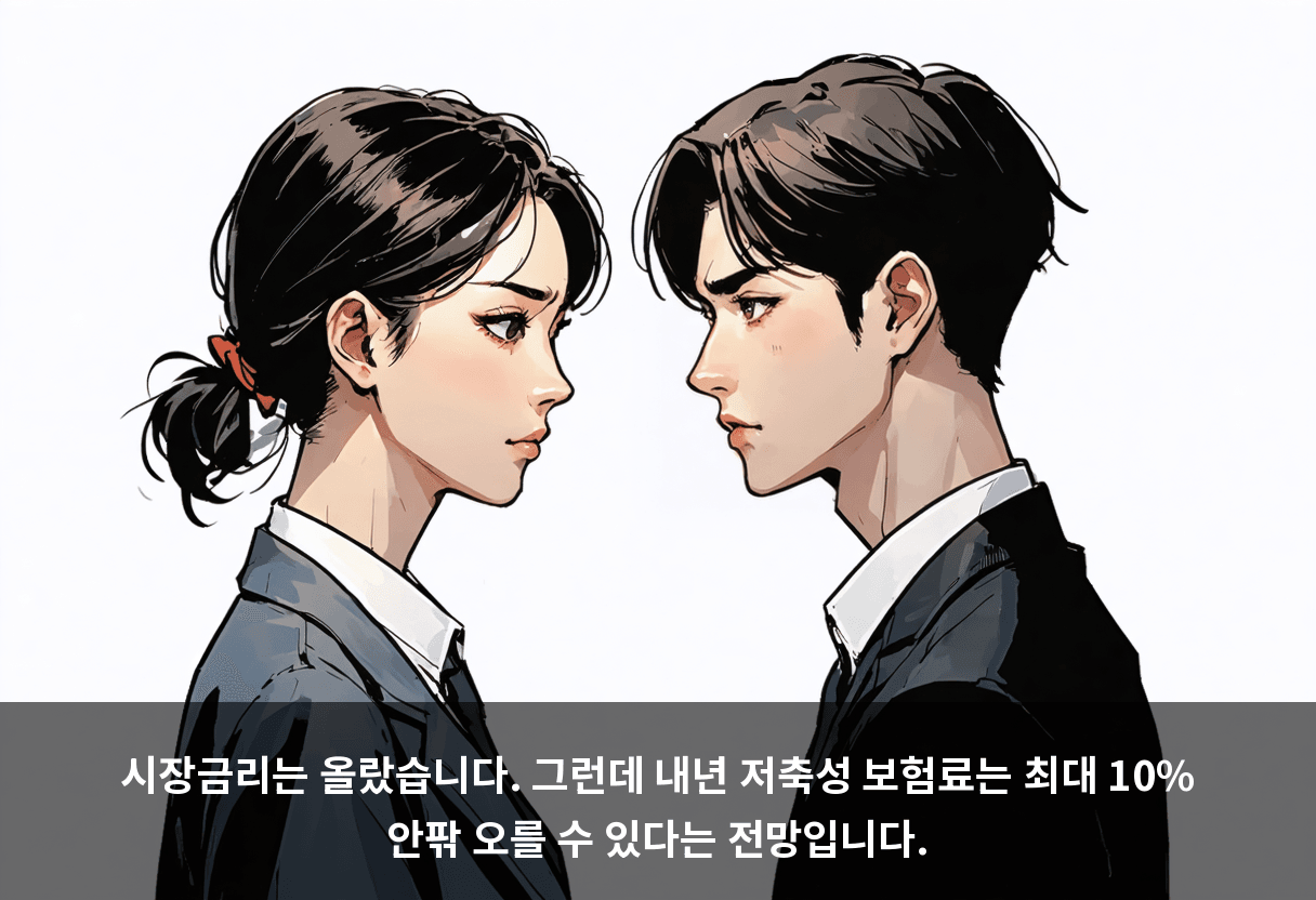 시장금리는 올랐습니다. 그런데 내년 저축성 보험료는 최대 10% 안팎 오를 수 있다는 전망입니다.