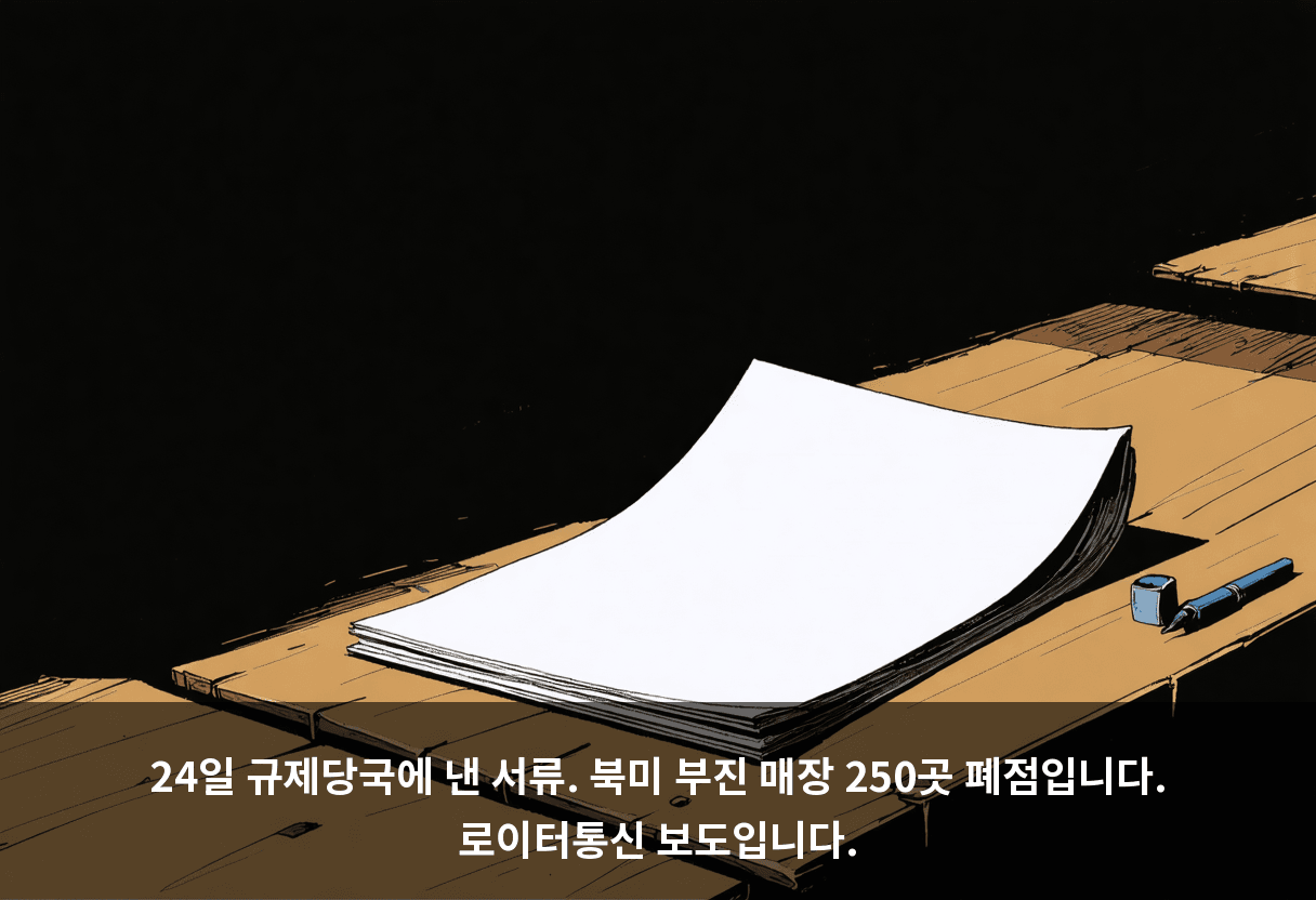 24일 규제당국에 낸 서류. 북미 부진 매장 250곳 폐점입니다. 로이터통신 보도입니다.