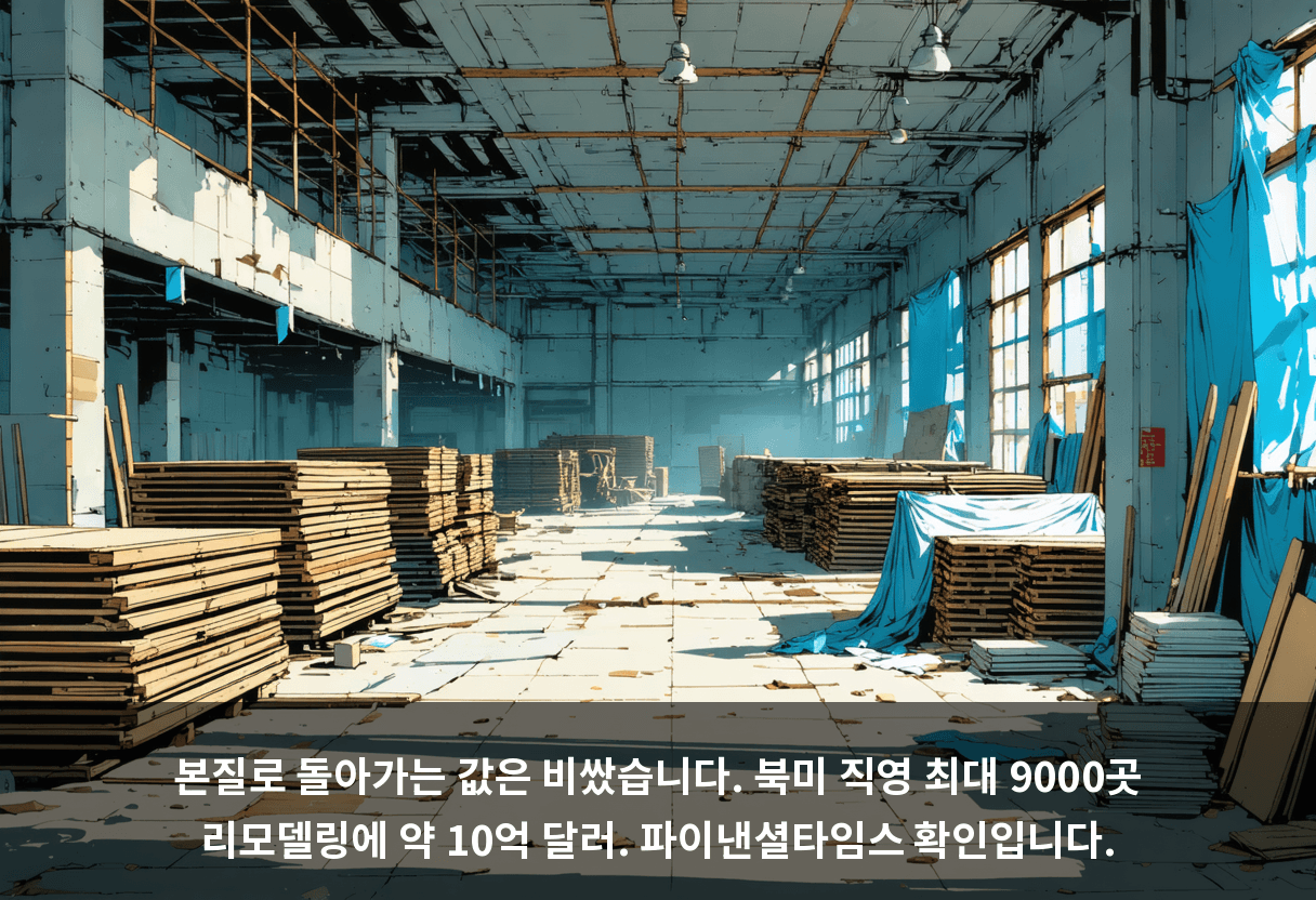 본질로 돌아가는 값은 비쌌습니다. 북미 직영 최대 9000곳 리모델링에 약 10억 달러. 파이낸셜타임스 확인입니다.