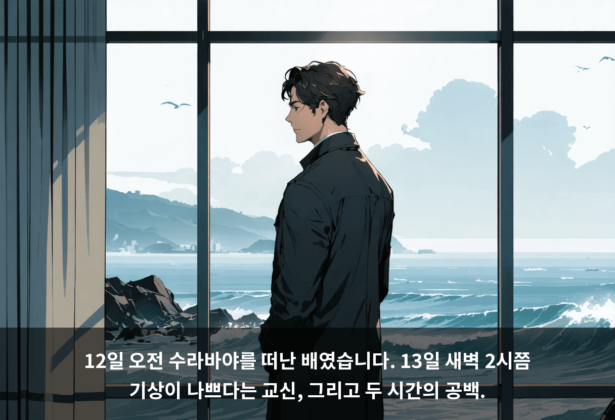12일 오전 수라바야를 떠난 배였습니다. 13일 새벽 2시쯤 기상이 나쁘다는 교신, 그리고 두 시간의 공백.