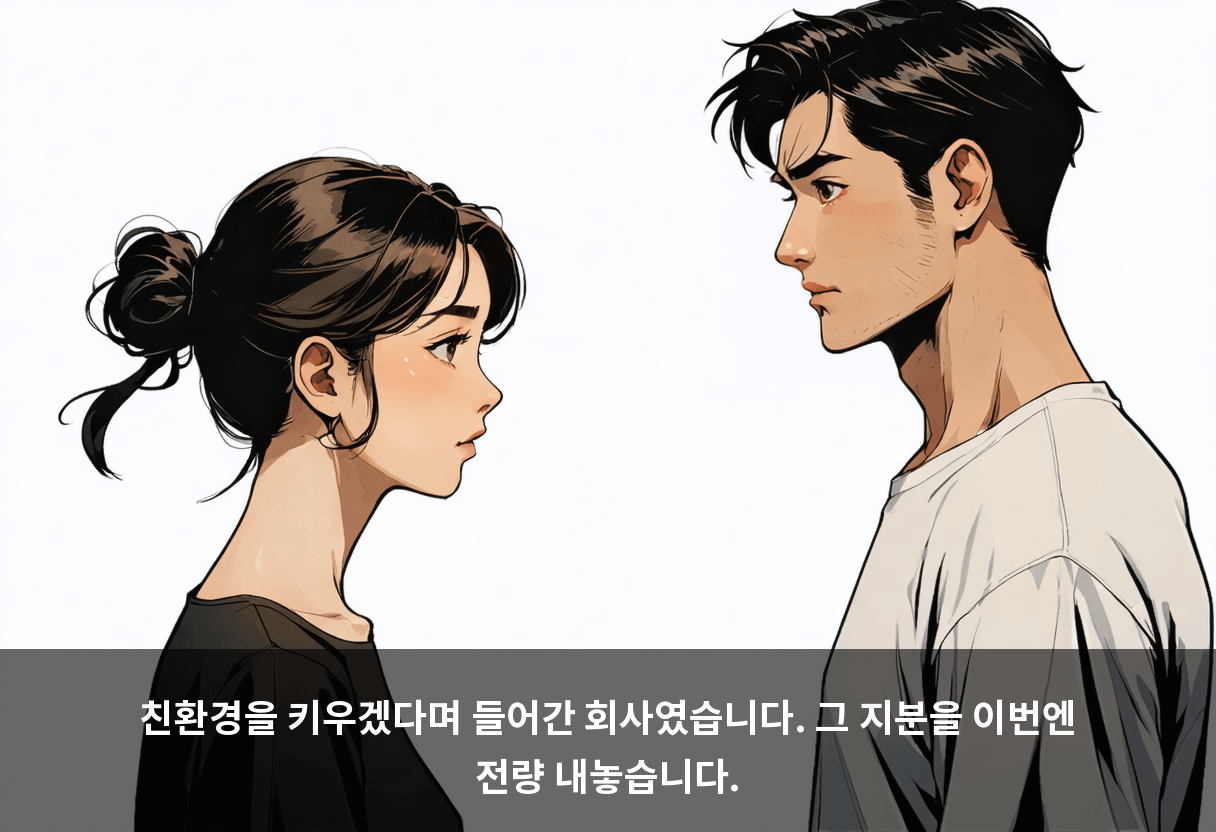 친환경을 키우겠다며 들어간 회사였습니다. 그 지분을 이번엔 전량 내놓습니다.