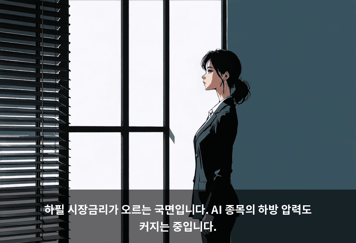 하필 시장금리가 오르는 국면입니다. AI 종목의 하방 압력도 커지는 중입니다.