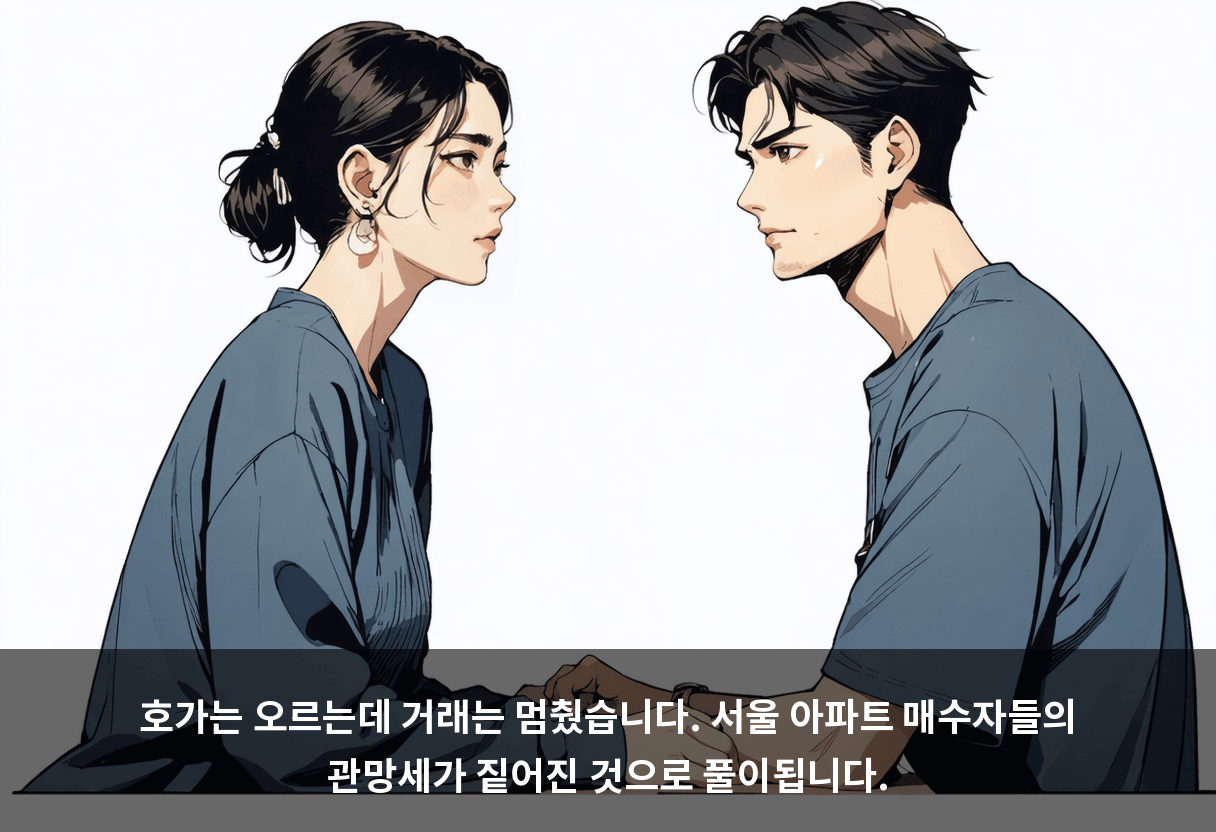 호가는 오르는데 거래는 멈췄습니다. 서울 아파트 매수자들의 관망세가 짙어진 것으로 풀이됩니다.