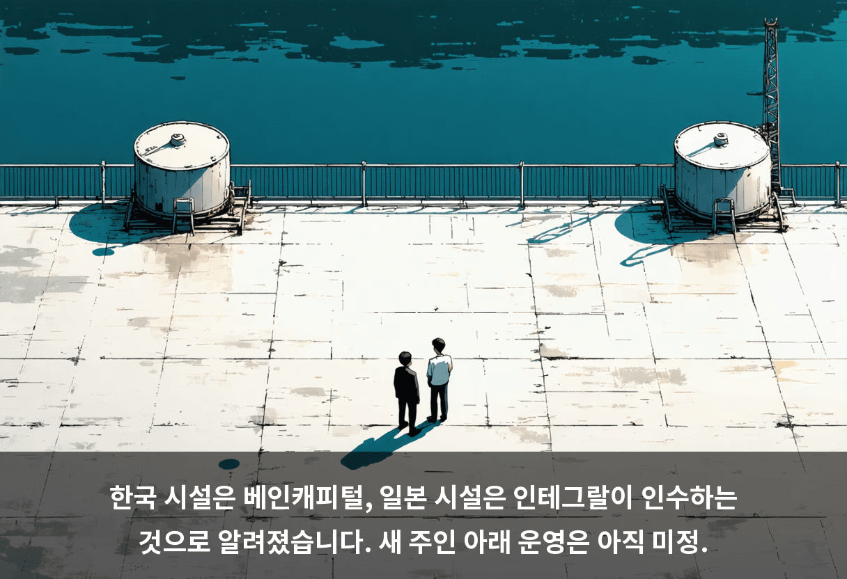 한국 시설은 베인캐피털, 일본 시설은 인테그랄이 인수하는 것으로 알려졌습니다. 새 주인 아래 운영은 아직 미정.