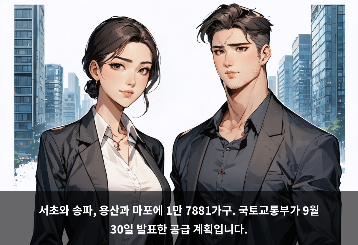 서초와 송파, 용산과 마포에 1만 7881가구. 국토교통부가 9월 30일 발표한 공급 계획입니다.