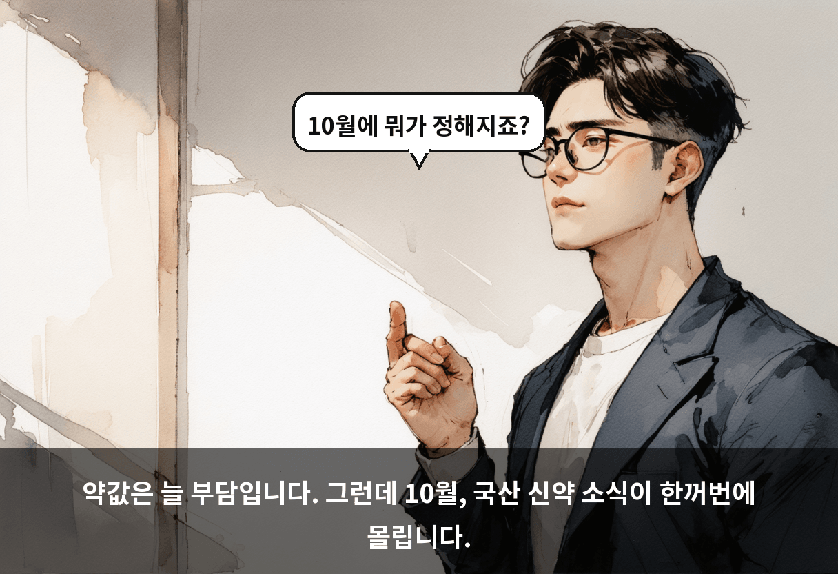 약값은 늘 부담입니다. 그런데 10월, 국산 신약 소식이 한꺼번에 몰립니다.