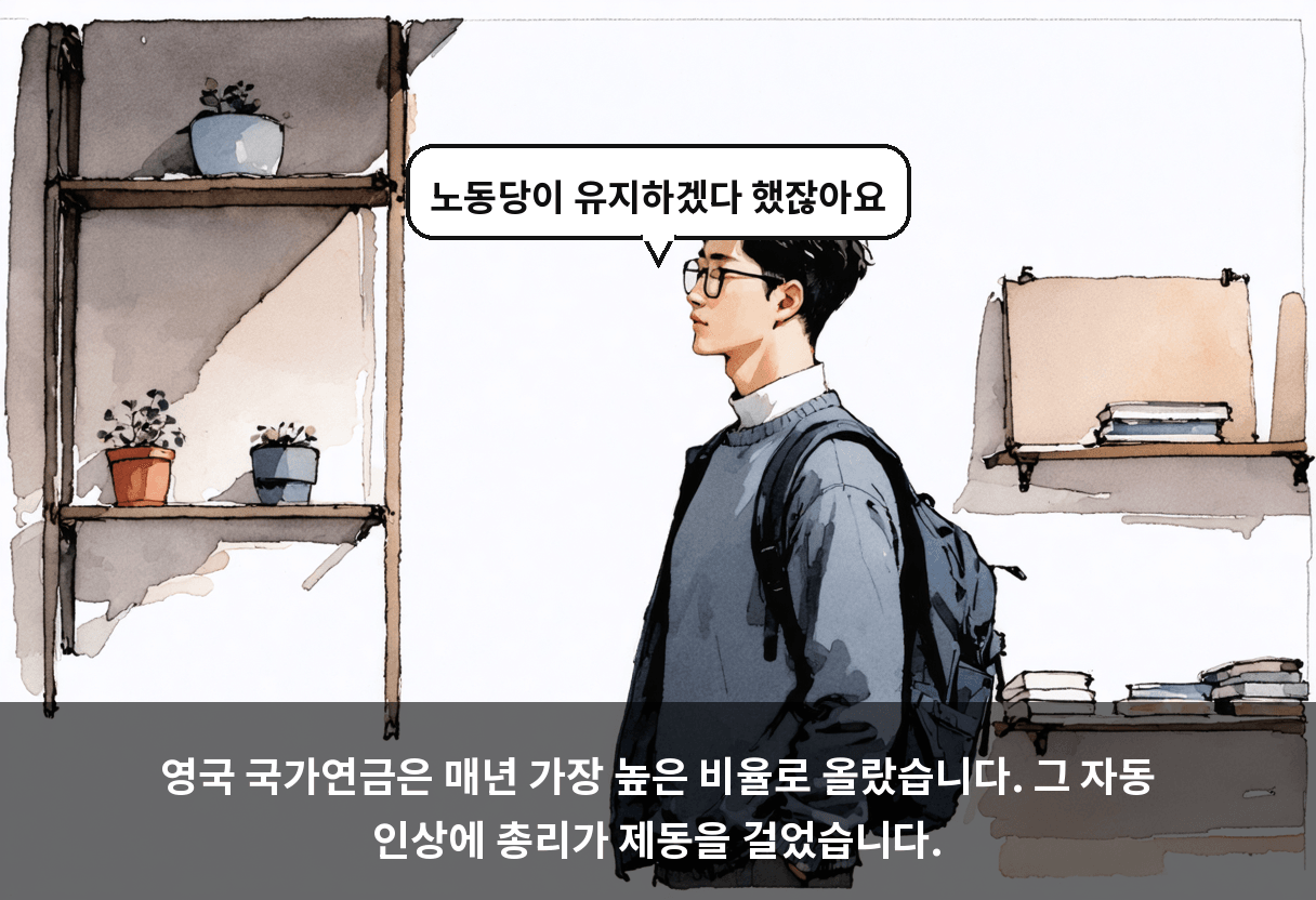 영국 국가연금은 매년 가장 높은 비율로 올랐습니다. 그 자동 인상에 총리가 제동을 걸었습니다.