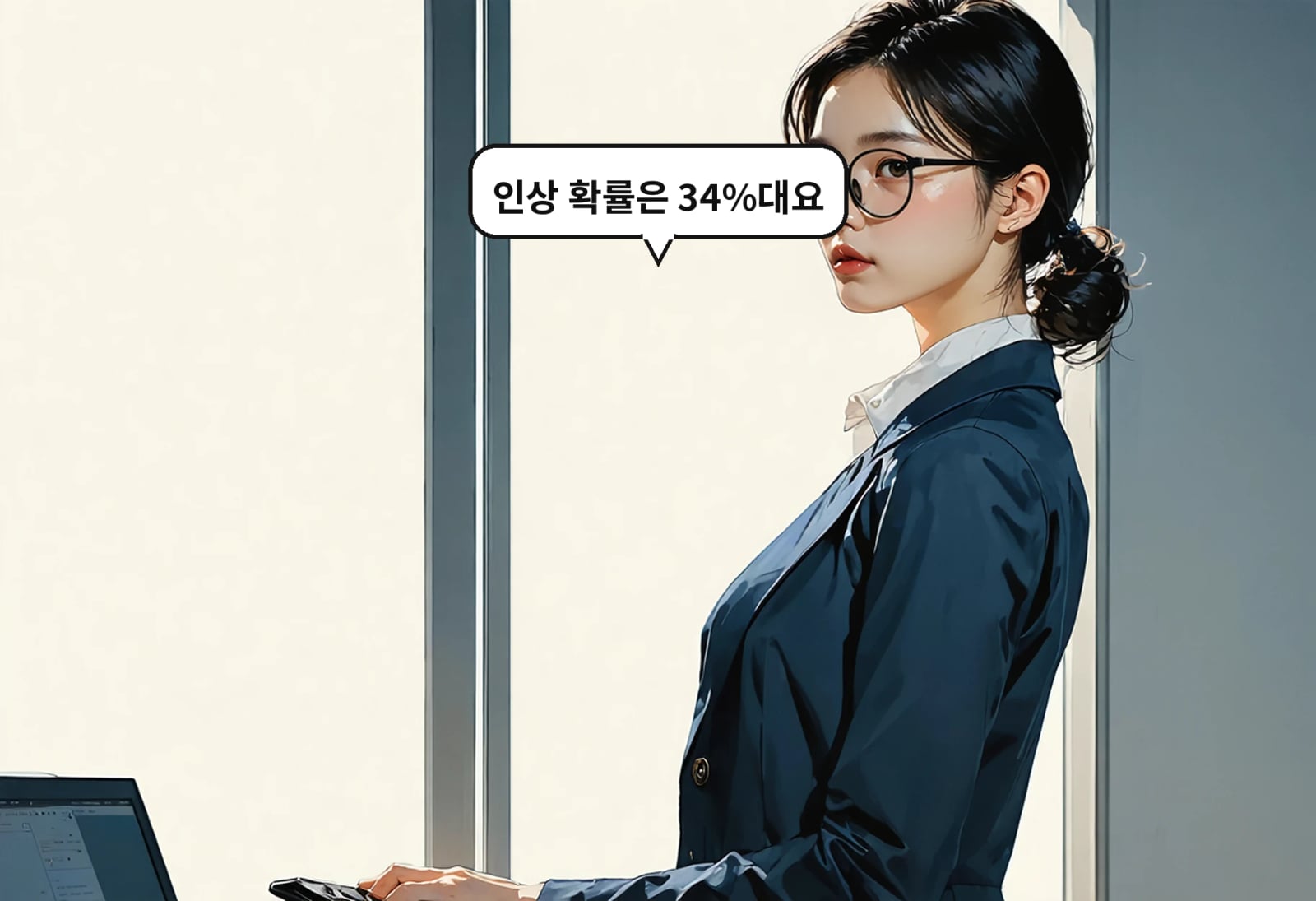 A: 인상 확률은 34%대요