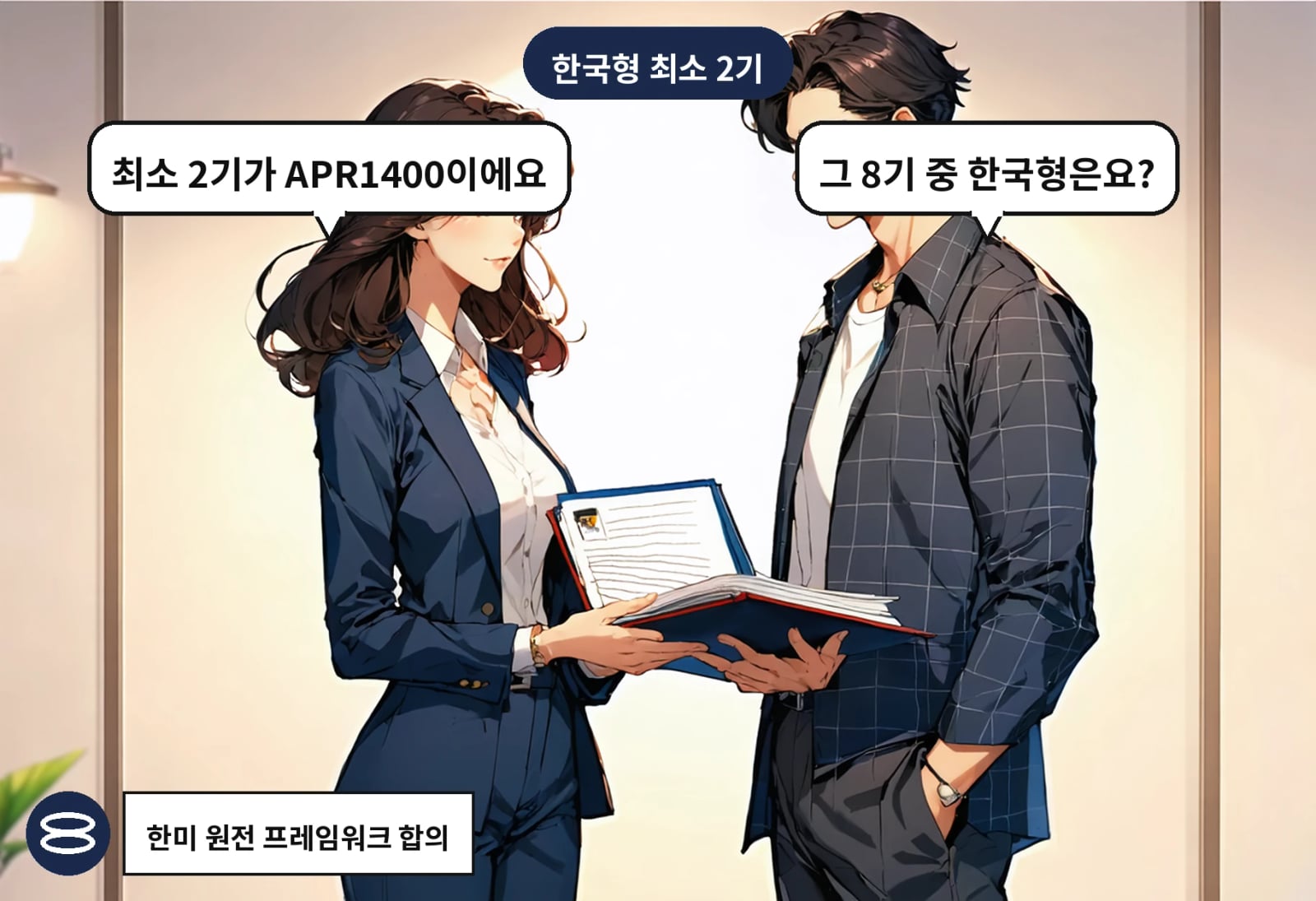B: 그 8기 중 한국형은요? A: 최소 2기가 APR1400이에요