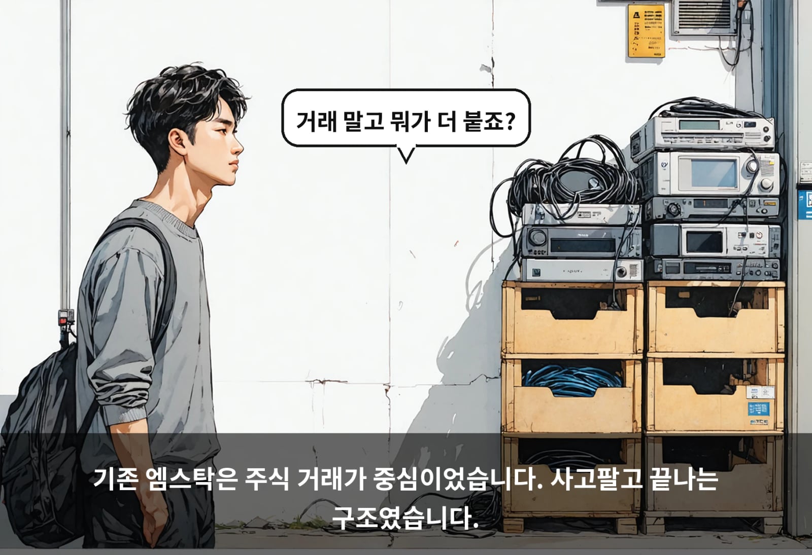 기존 엠스탁은 주식 거래가 중심이었습니다. 사고팔고 끝나는 구조였습니다.