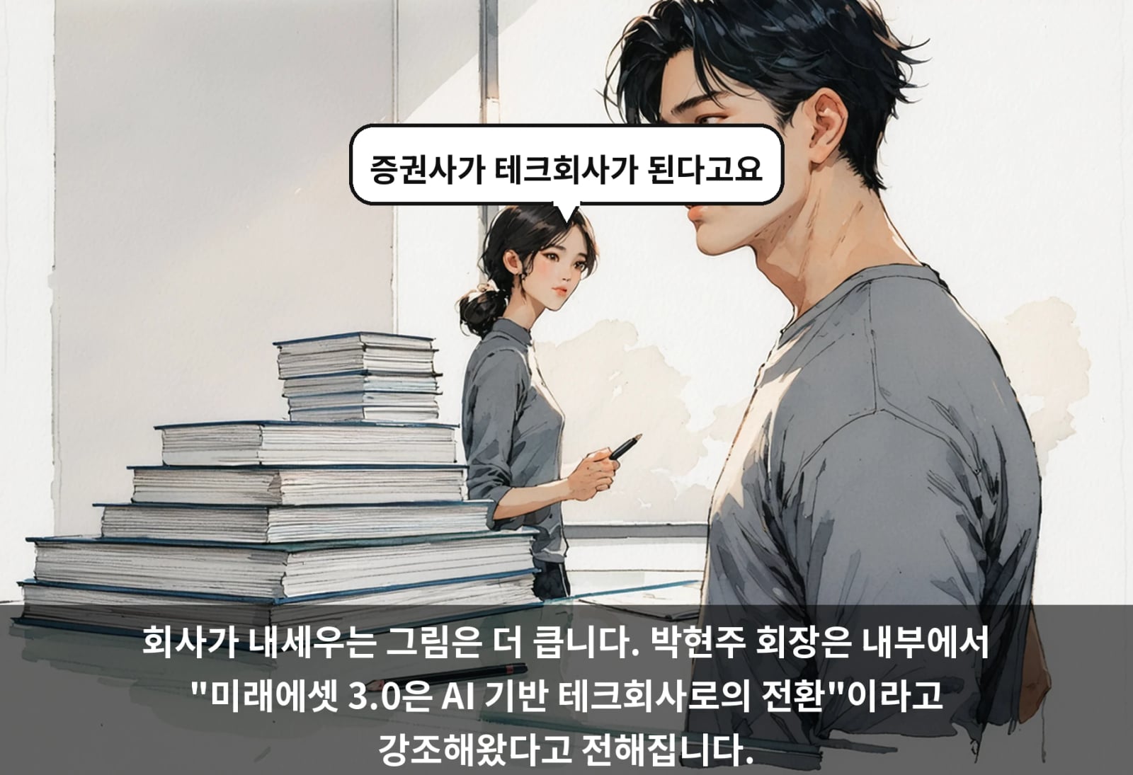 회사가 내세우는 그림은 더 큽니다. 박현주 회장은 내부에서 "미래에셋 3.0은 AI 기반 테크회사로의 전환"이라고 강조해왔다고 전해집니다.
