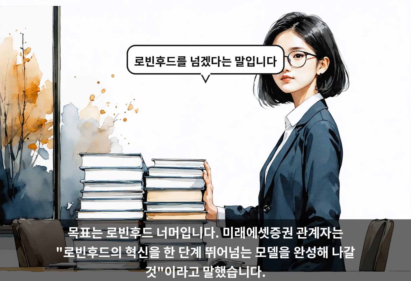 목표는 로빈후드 너머입니다. 미래에셋증권 관계자는 "로빈후드의 혁신을 한 단계 뛰어넘는 모델을 완성해 나갈 것"이라고 말했습니다.