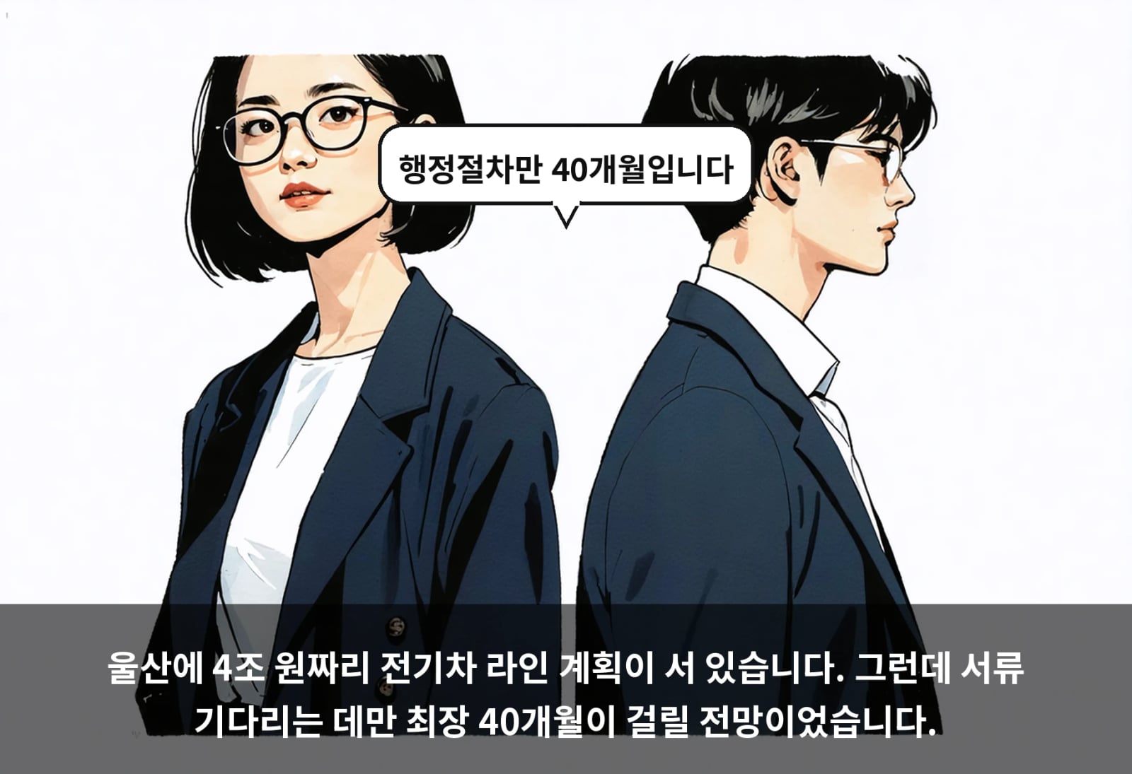 울산에 4조 원짜리 전기차 라인 계획이 서 있습니다. 그런데 서류 기다리는 데만 최장 40개월이 걸릴 전망이었습니다.