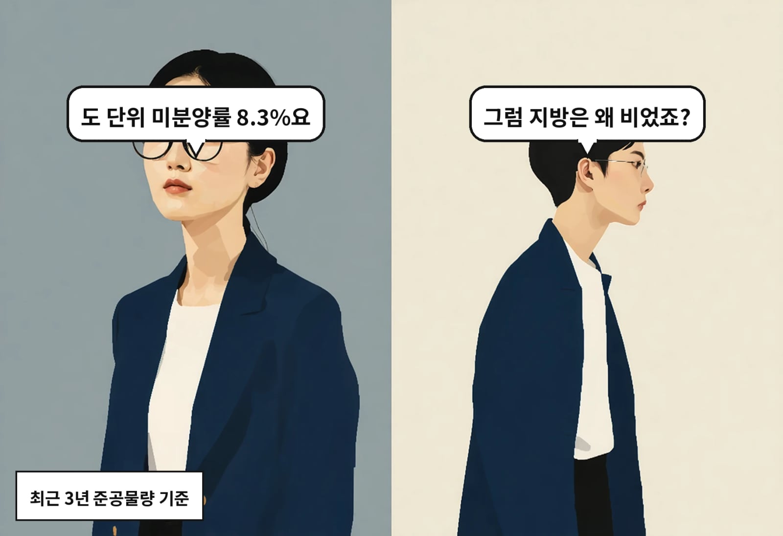 B: 그럼 지방은 왜 비었죠? A: 도 단위 미분양률 8.3%요
