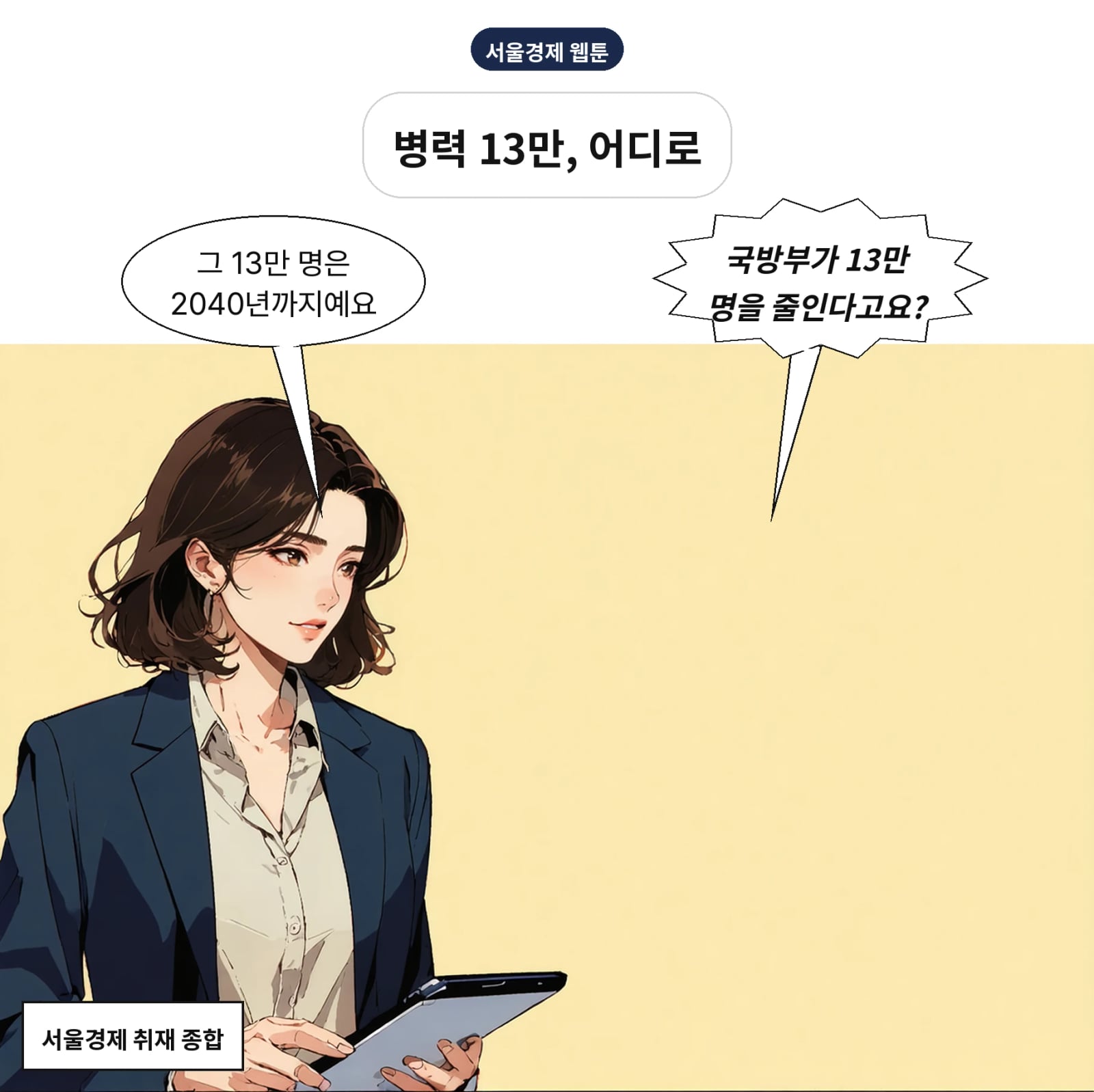 국방부가 2040년까지 현역 13만 명 감축안을 잠정 확정했다